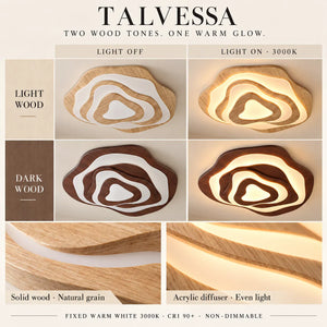 Talvessa Organic Solid Wood Ceiling Light Modern Chandelier