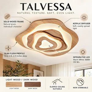 Talvessa Organic Solid Wood Ceiling Light Modern Chandelier
