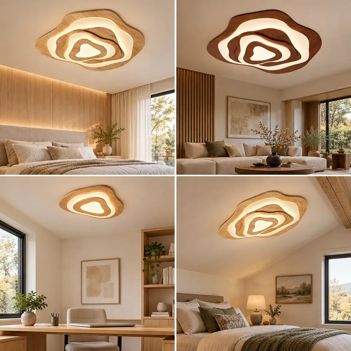 Talvessa Organic Solid Wood Ceiling Light Modern Chandelier