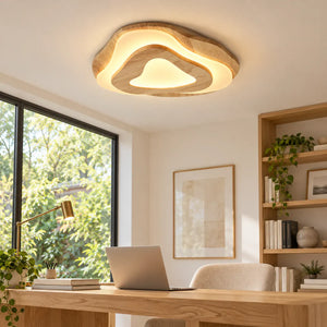 Talvessa Organic Solid Wood Ceiling Light Light Wood / Dia15.75" (40 cm) / Warm Light 2700k Modern Chandelier