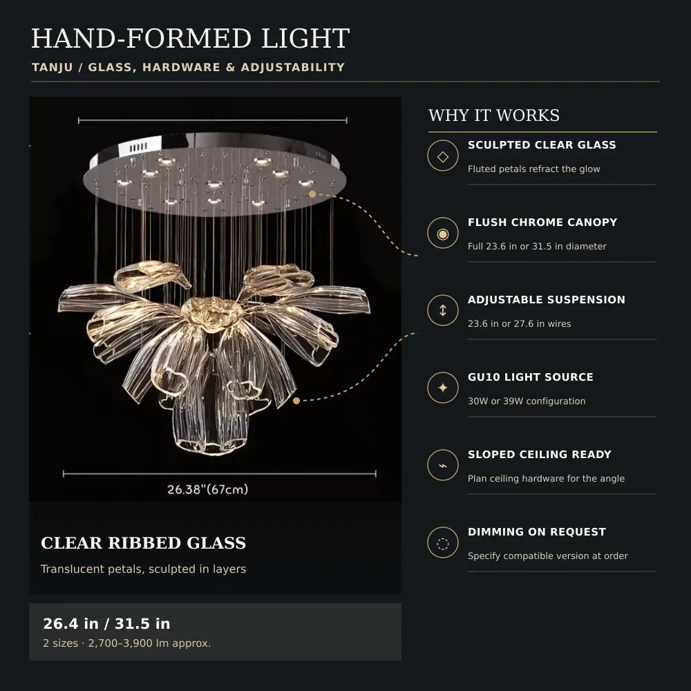 Tanju Modern Art Glass Chandelier Modern Chandelier