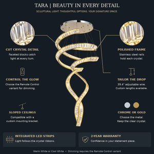 Tara Crystal Staircase Chandelier Modern Chandelier
