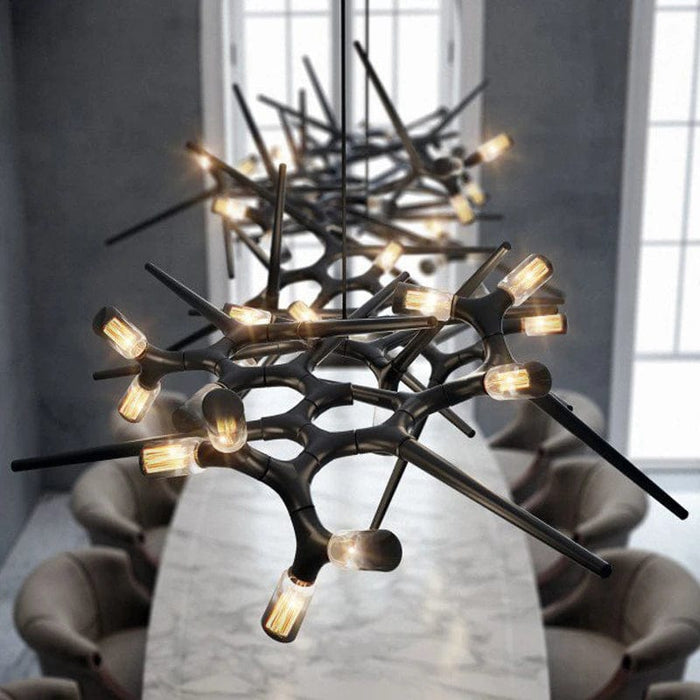 Terra Sputnik Dining Room Chandelier with linear sputnik format