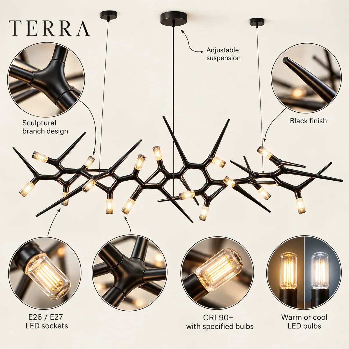 Terra Sputnik Dining Room Chandelier Modern Chandelier