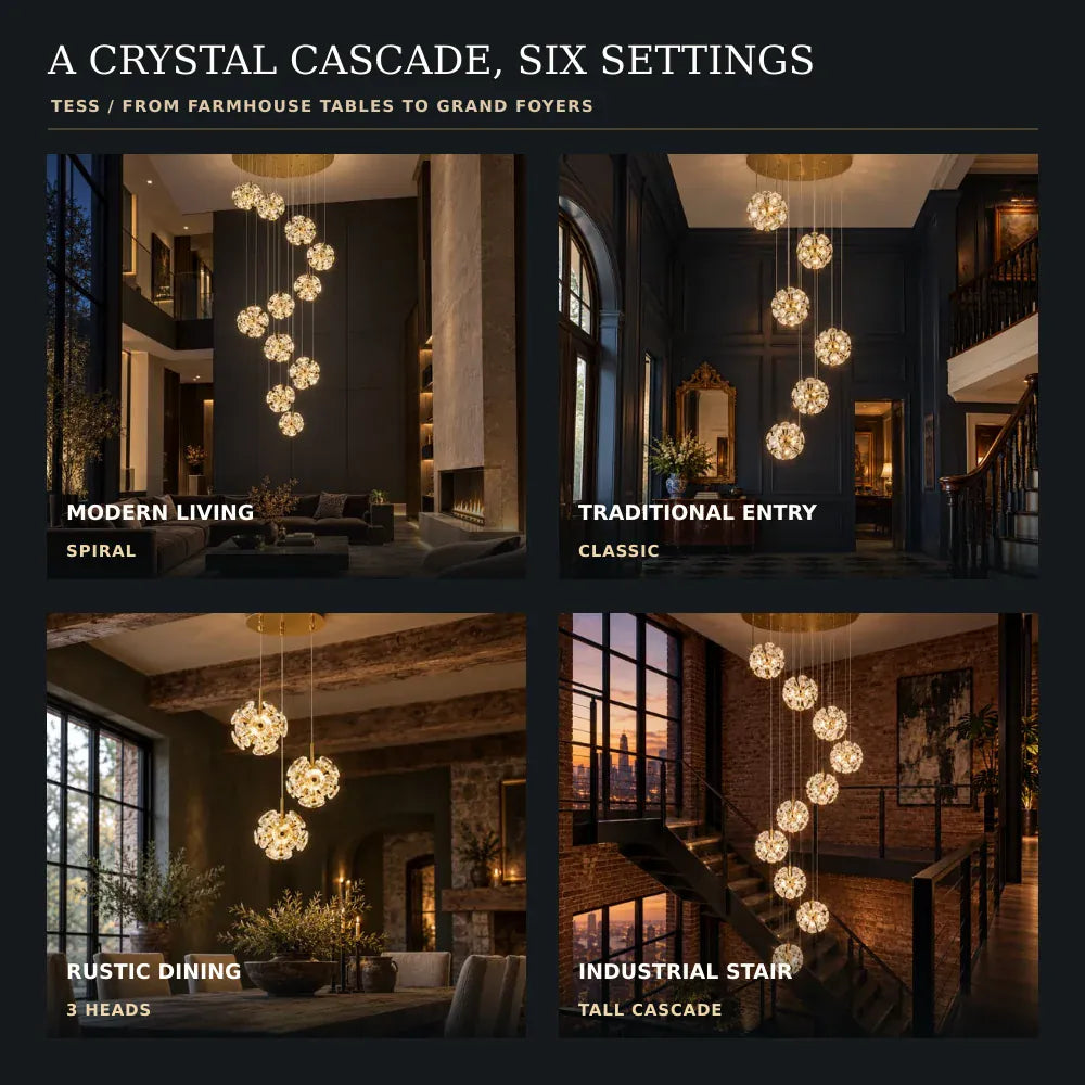 Tess Foyer Staircase Chandelier Modern Chandelier