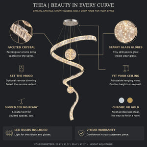 Thea Contemporary Crystal Chandelier Modern Chandelier