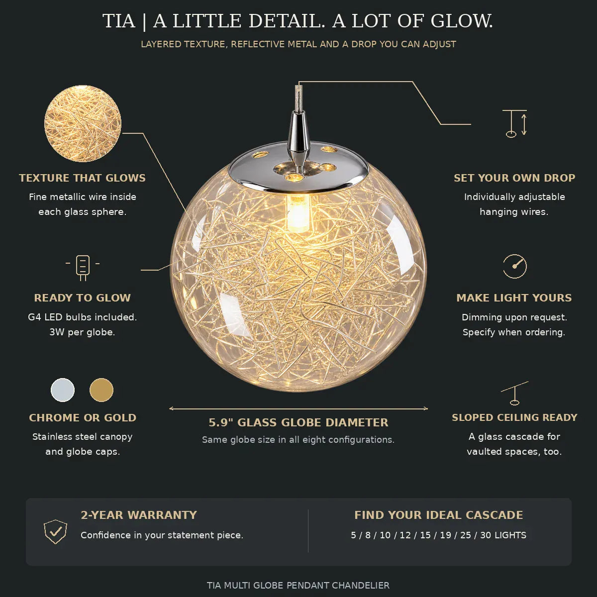 Tia Multi Globe Pendant Chandelier Modern Chandelier