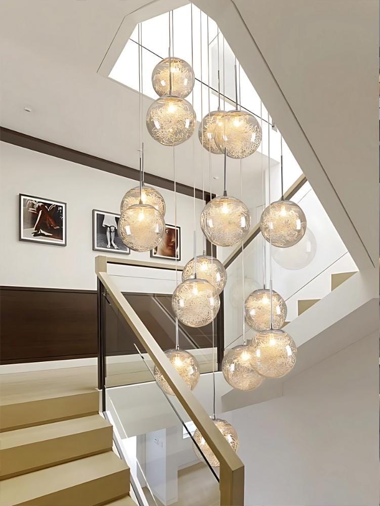 Tia Multi Globe Pendant Chandelier Silver / 5 / Warm White 3000K Modern Chandelier