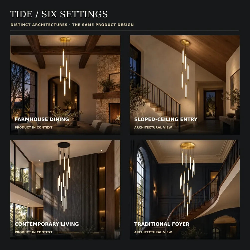 Tide Contemporary Staircase Chandelier Modern Chandelier