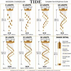 Tide Contemporary Staircase Chandelier Modern Chandelier