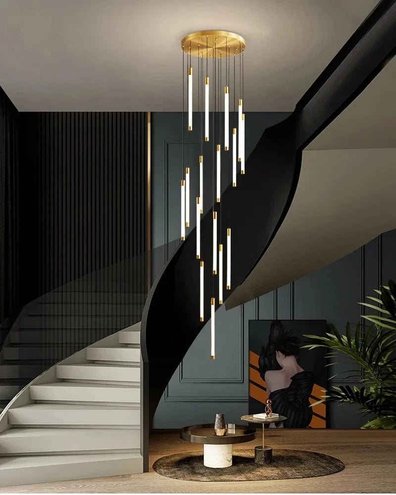 Tide Contemporary Staircase Chandelier LED Technology