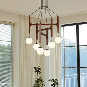 Tide Vintage Wood Chandelier Brown / 4 / Cold light Modern Chandelier