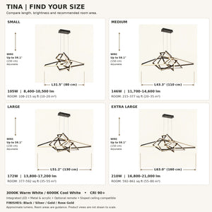 Tina Led Geometric Chandelier Modern Chandelier