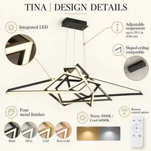 Tina Led Geometric Chandelier Modern Chandelier