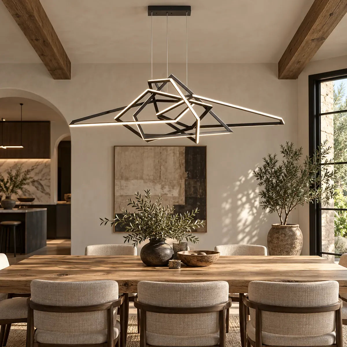 Tina Led Geometric Chandelier Black / Small / Warm White 3000K Modern Chandelier