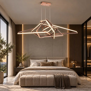 Tina Led Geometric Chandelier Rose gold / Small / Warm White 3000K Modern Chandelier