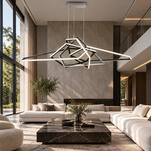 Tina Led Geometric Chandelier Silver / Small / Warm White 3000K Modern Chandelier