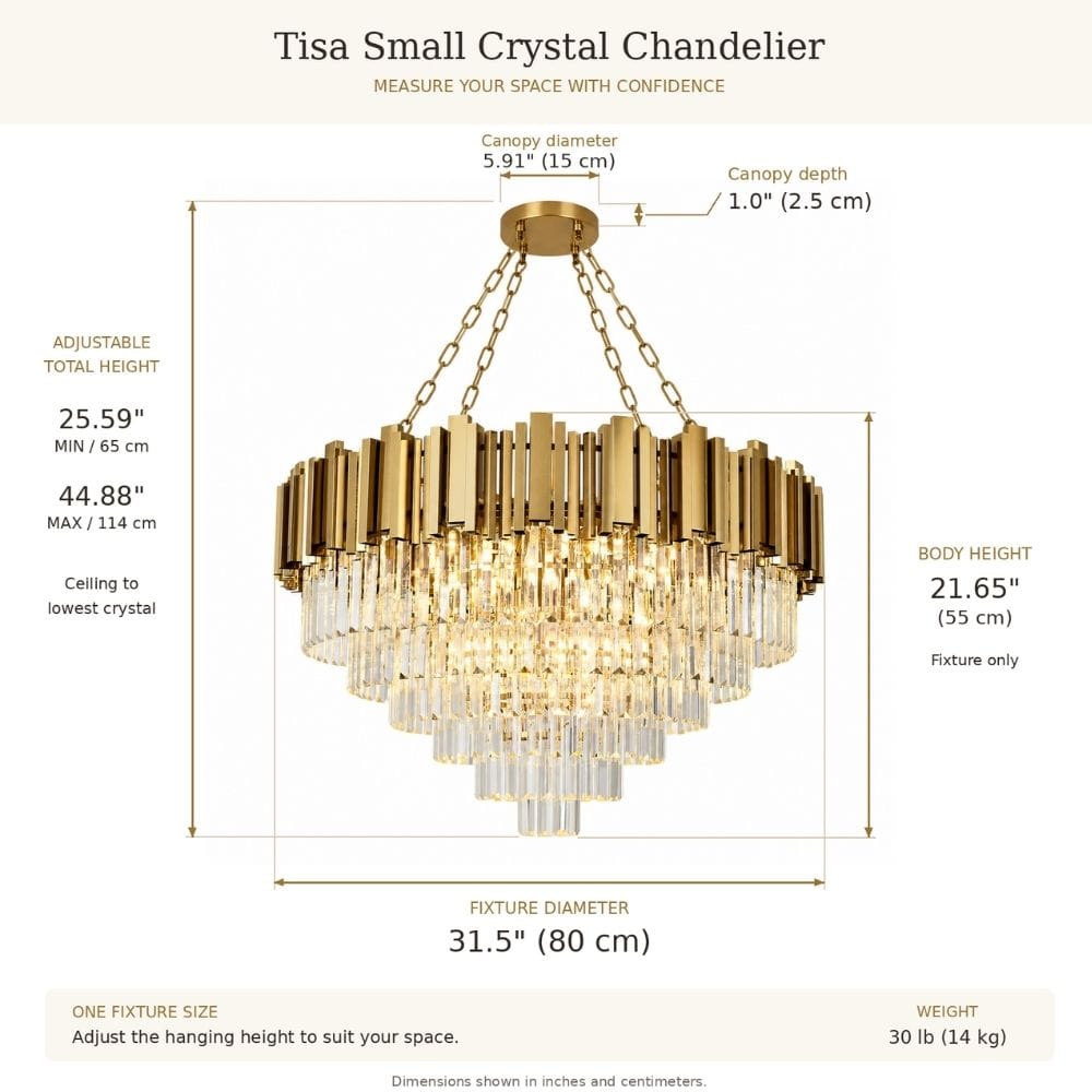 Tisa Small Crystal Chandelier Modern Chandelier