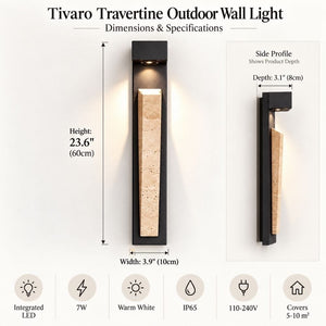 Tiva Travertine Outdoor Wall Light Modern Chandelier