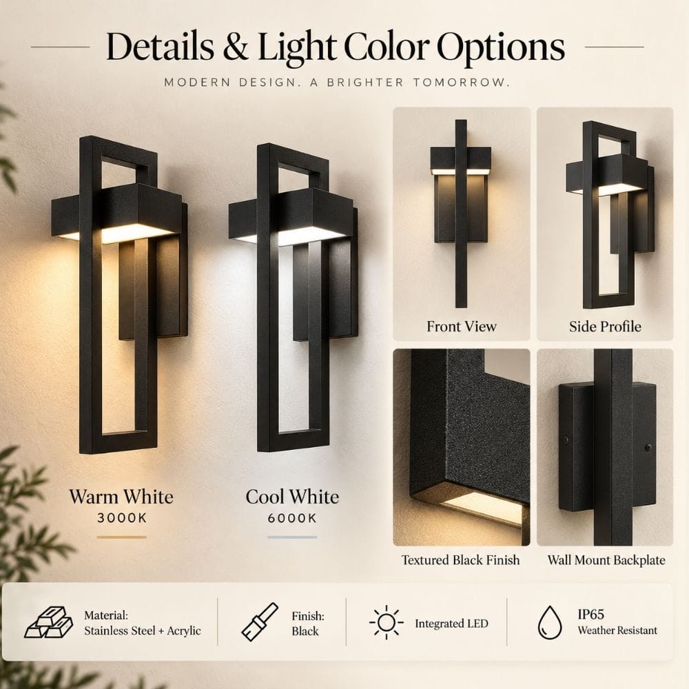 Tivaro Modern Black Outdoor Wall Light Modern Chandelier