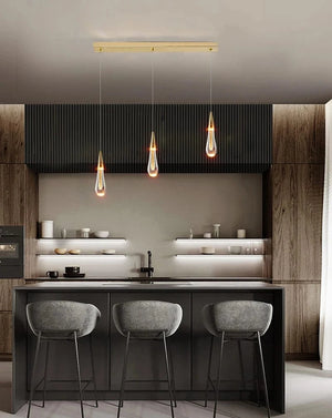 Tny Gold Kitchen Island Chandelier 3 / Warm White 3000K Modern Chandelier