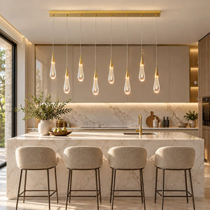 Tny Gold Kitchen Island Chandelier 8 / Warm White 3000K Modern Chandelier