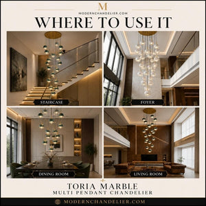 Toria Marble Multi Pendant Chandelier Modern Chandelier