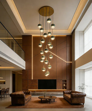 Toria Marble Multi Pendant Chandelier Green / 1 / Warm White 3000k Modern Chandelier