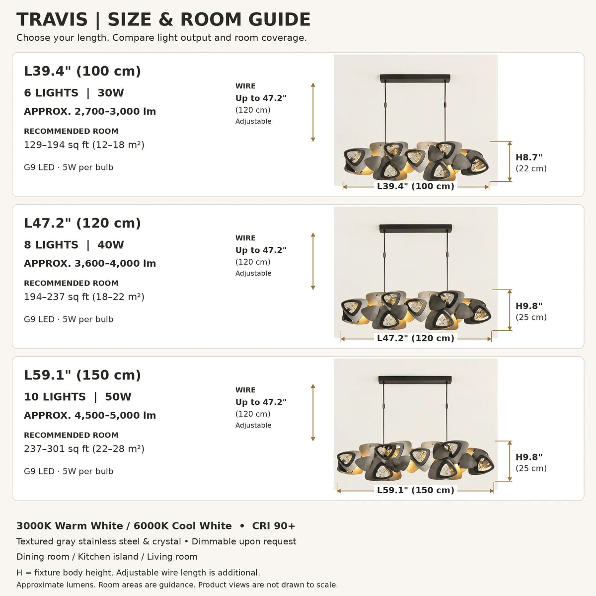 Travis  Linear Pendant Chandelier Modern Chandelier