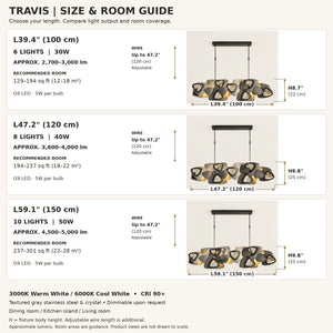 Travis  Linear Pendant Chandelier Modern Chandelier