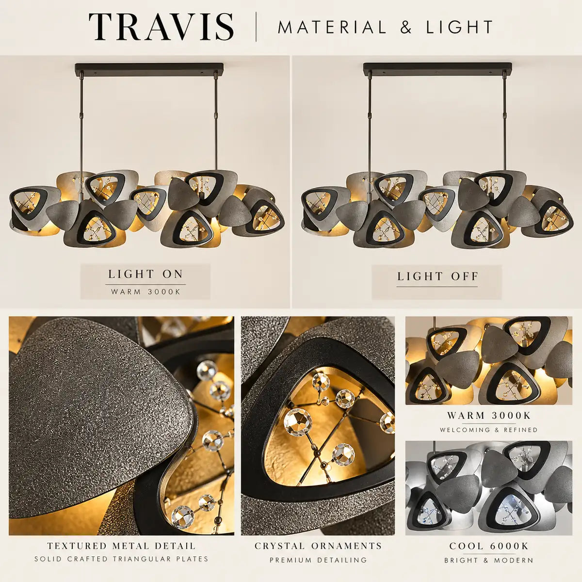 Travis  Linear Pendant Chandelier Modern Chandelier