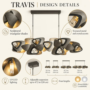 Travis  Linear Pendant Chandelier Modern Chandelier