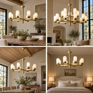 Trevessa Mid-Century Modern Marble Chandelier Modern Chandelier