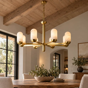 Trevessa Mid-Century Modern Marble Chandelier Modern Chandelier