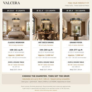 Valcera Black and Gold Crystal Chandelier Modern Chandelier