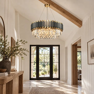 Valcera Black and Gold Crystal Chandelier Modern Chandelier