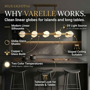 Varelle Linear Kitchen Island Chandelier Modern Chandelier