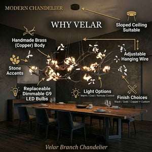 Velar Handmade Brass Branch Chandelier Modern Chandelier