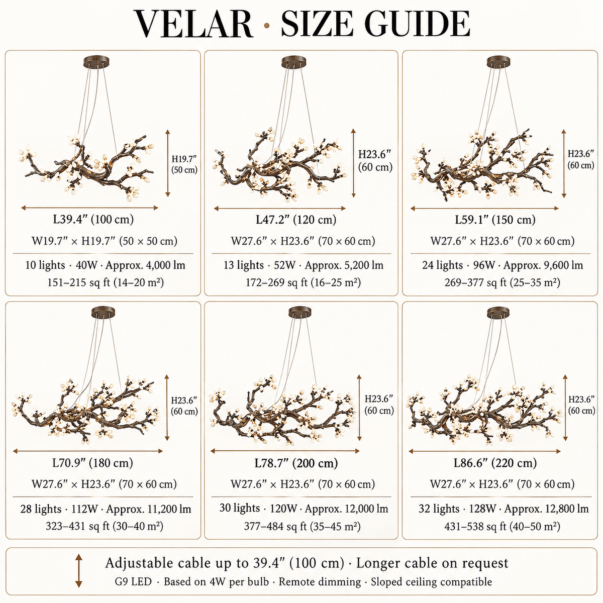 Velar Handmade Brass Branch Chandelier Modern Chandelier