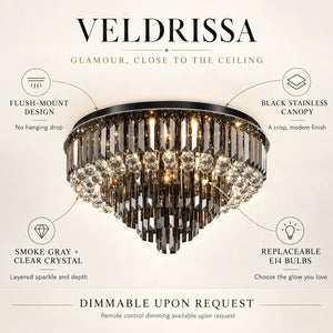 Veldrissa Tiered Crystal Ceiling Light Modern Chandelier