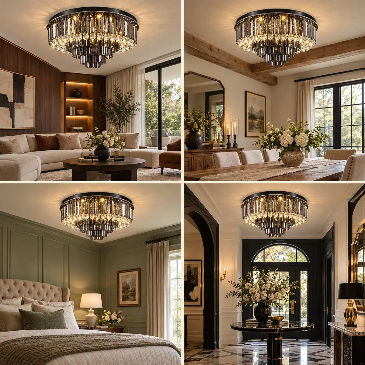 Veldrissa Tiered Crystal Ceiling Light Modern Chandelier