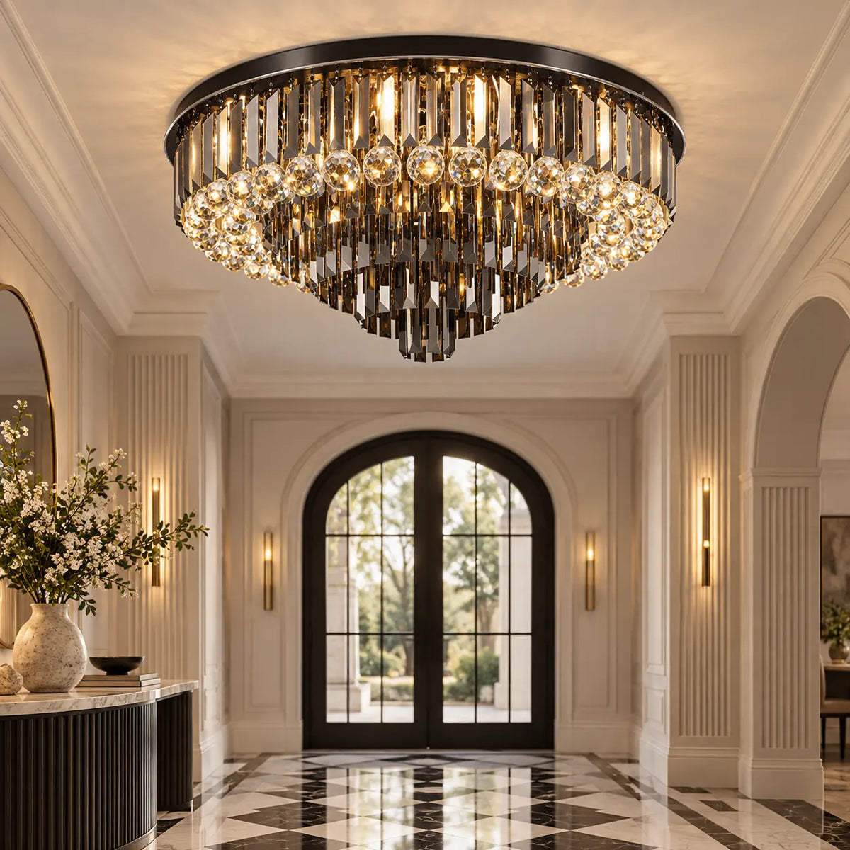 Veldrissa Tiered Crystal Ceiling Light Modern Chandelier