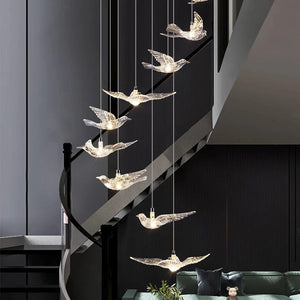 Velour Long Chandelier for Staircase Modern Chandelier