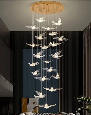 Velour Long Chandelier for Staircase Modern Chandelier