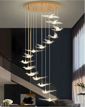 Velour Long Chandelier for Staircase Modern Chandelier