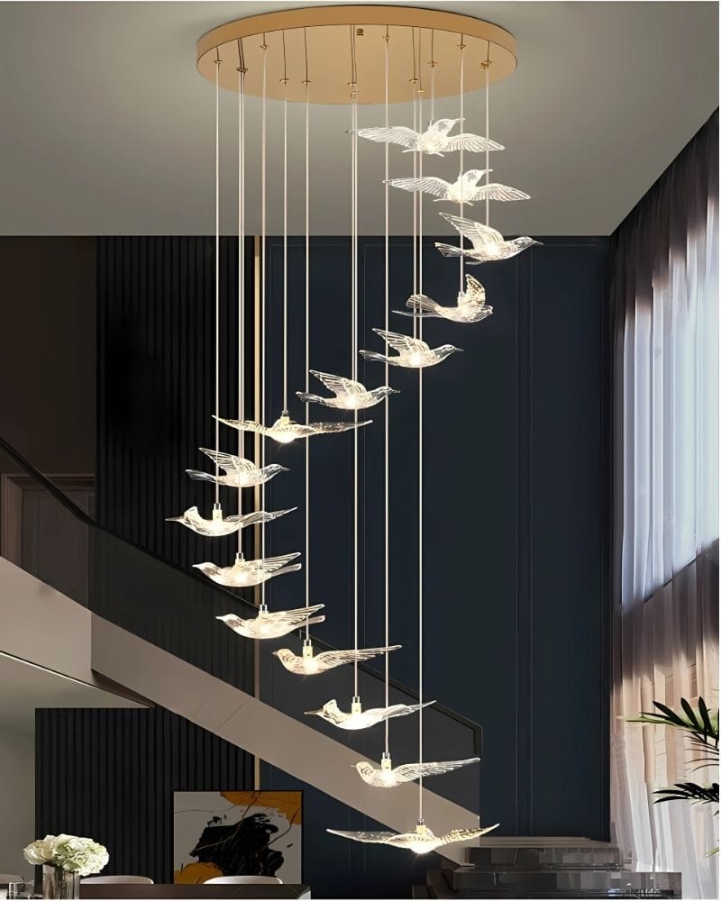 Velour Long Chandelier for Staircase Modern Chandelier