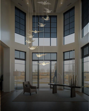 Velour Long Chandelier for Staircase Modern Chandelier