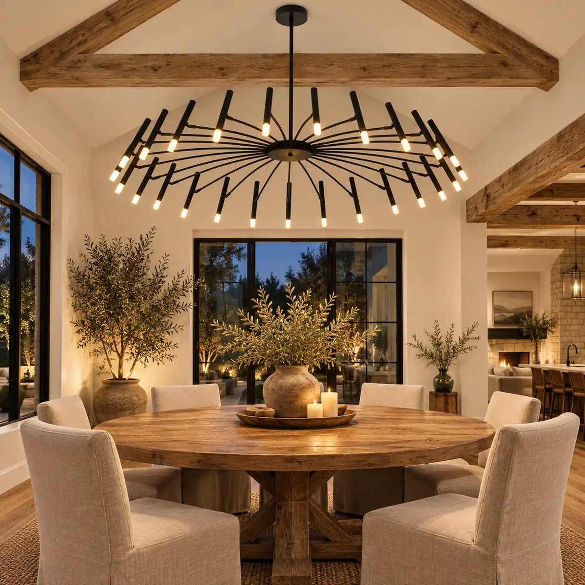 Venessa Modern Matte Black Chandelier Modern Chandelier