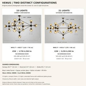 Venus Contemporary Sputnik Chandelier Modern Chandelier