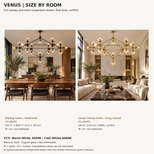 Venus Contemporary Sputnik Chandelier Modern Chandelier
